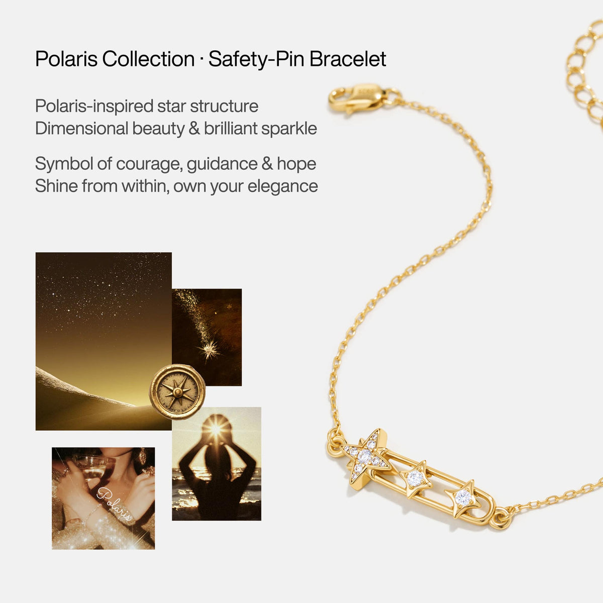 Celestial Star Paperclip Bracelet AmberLollipop