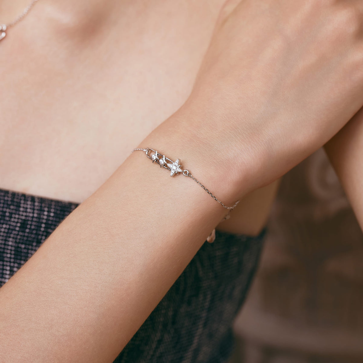 Celestial Star Paperclip Bracelet AmberLollipop