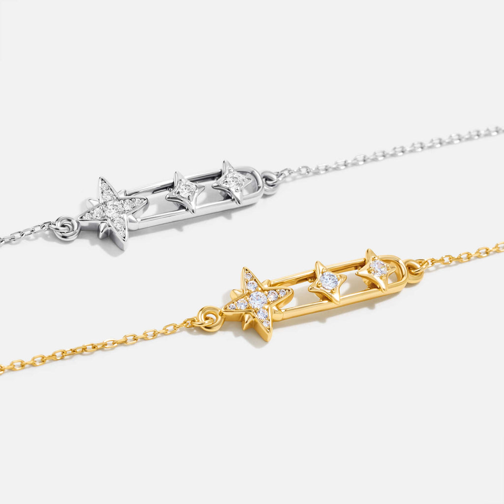 Celestial Star Paperclip Bracelet AmberLollipop