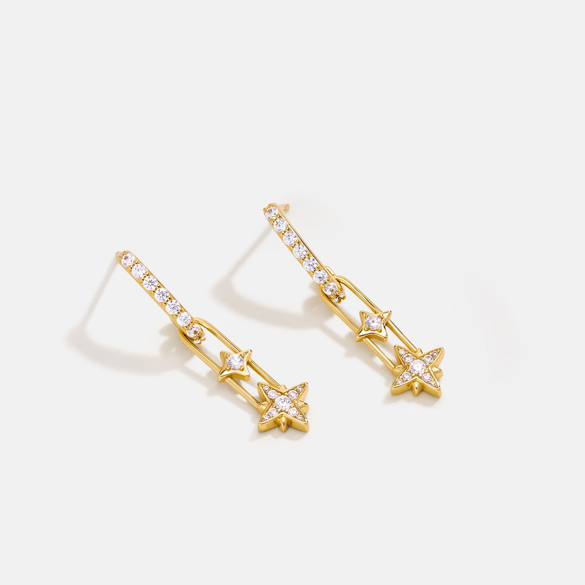 Celestial Star Paperclip Drop Earrings AmberLollipop