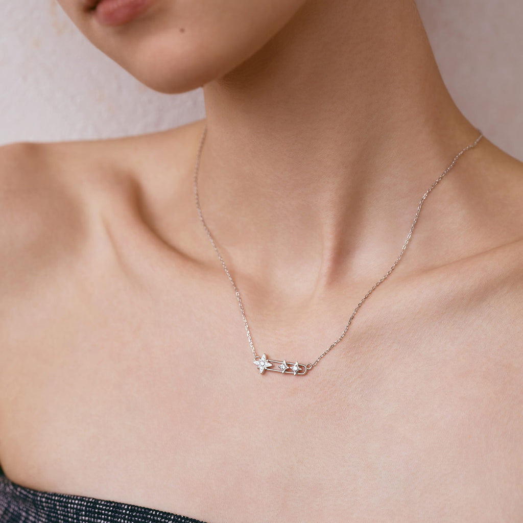 Celestial Star Paperclip Necklace AmberLollipop