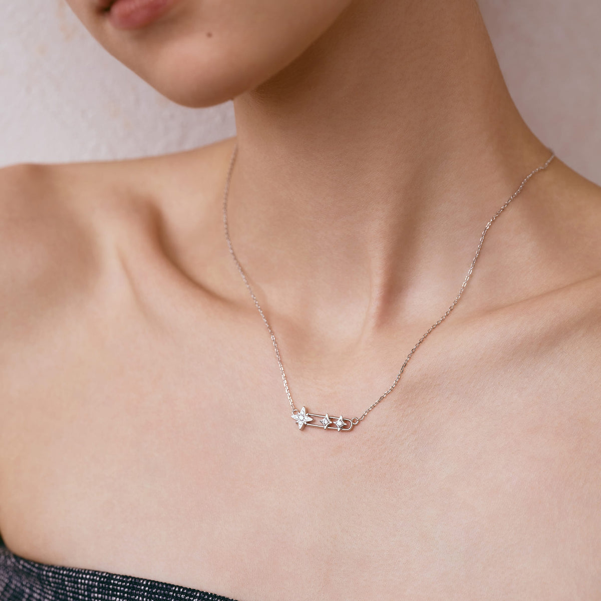 Celestial Star Paperclip Necklace AmberLollipop