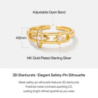 Celestial Star Paperclip Ring AmberLollipop