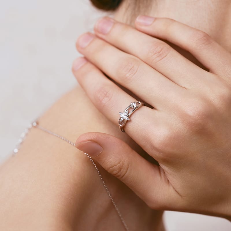 Celestial Star Paperclip Ring AmberLollipop