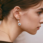 Celestial Star Pearl Drop Earrings AmberLollipop