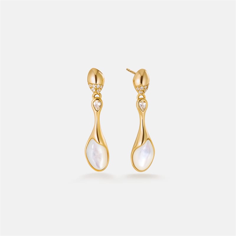 Champagne Moment Pearl Drop Earrings AmberLollipop