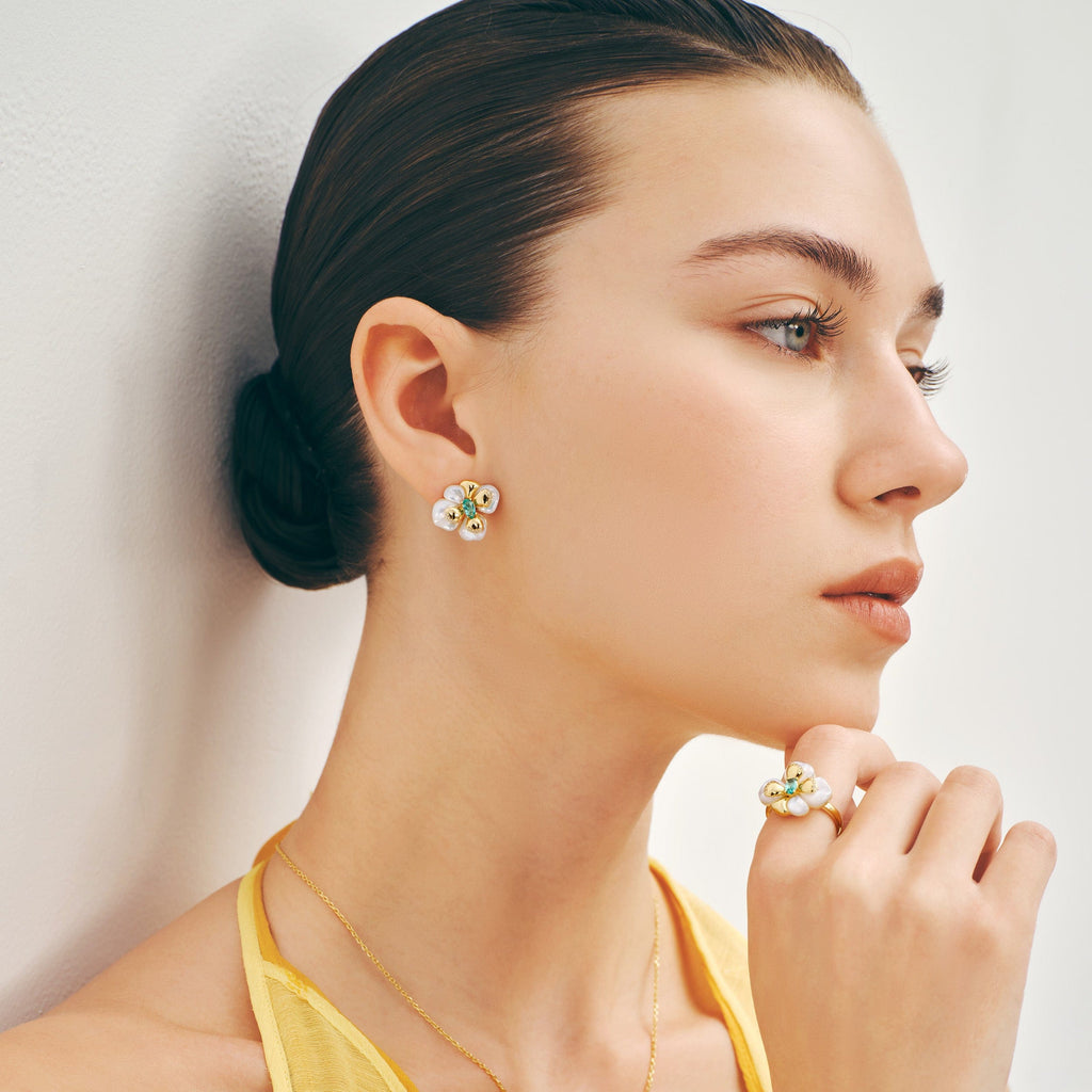 Chloris Pansy Earrings AmberLollipop