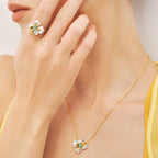 Chloris Pansy Necklace AmberLollipop