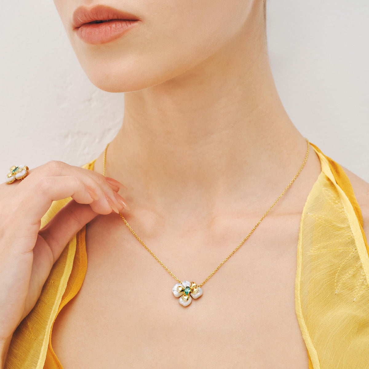Chloris Pansy Necklace AmberLollipop