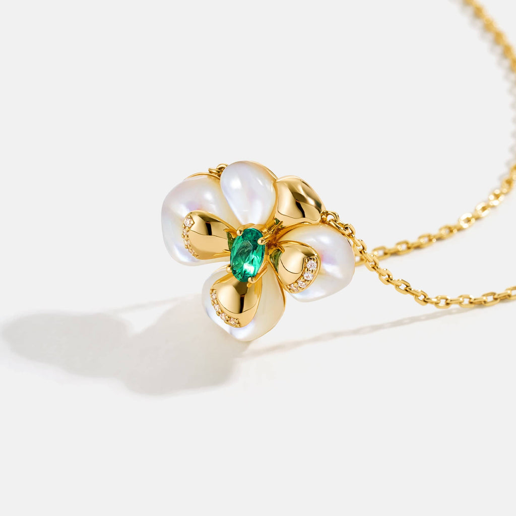 Chloris Pansy Necklace AmberLollipop