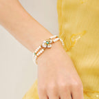 Chloris Pansy Pearl Bracelet AmberLollipop