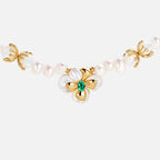 Chloris Pansy Pearl Necklace AmberLollipop