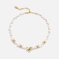 Chloris Pansy Pearl Necklace AmberLollipop