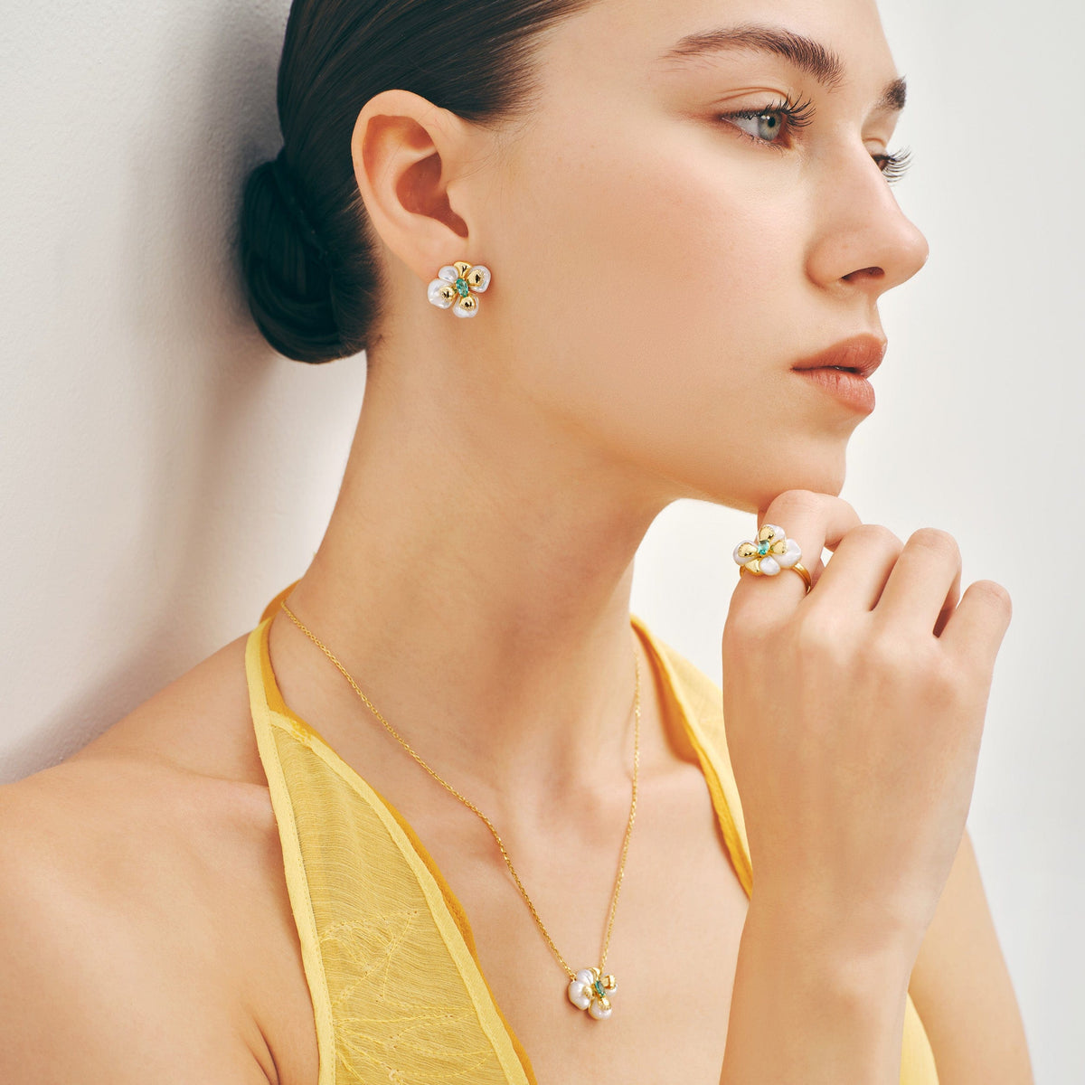 Chloris Pansy Ring AmberLollipop