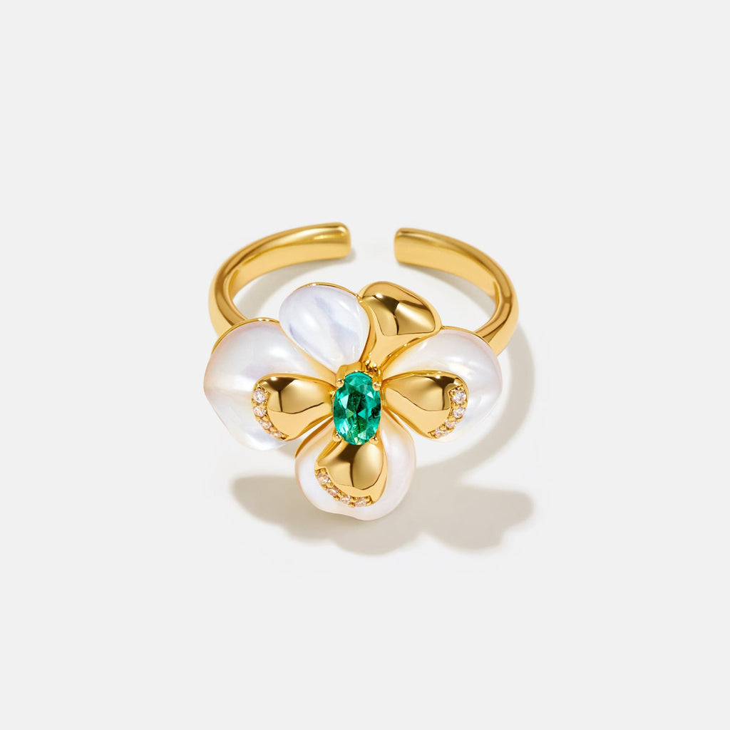 Chloris Pansy Ring AmberLollipop