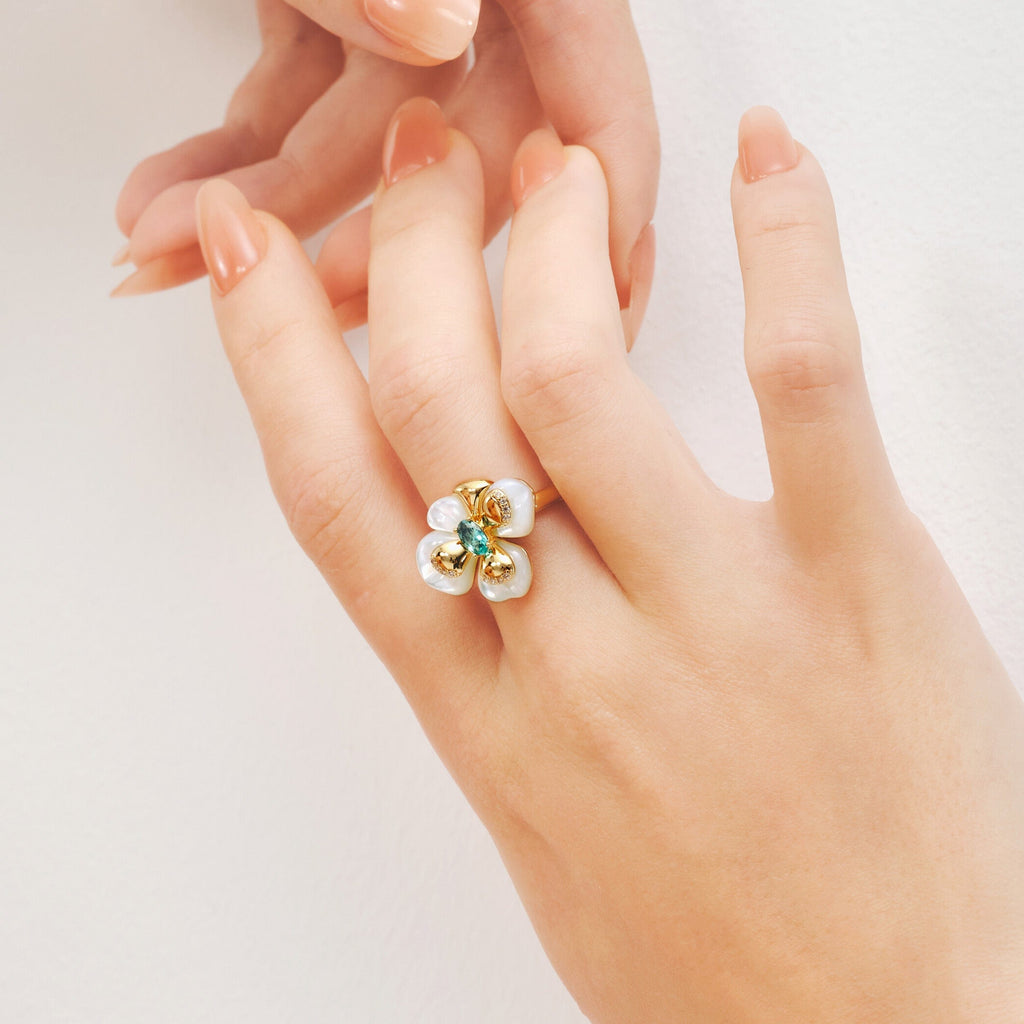 Chloris Pansy Ring AmberLollipop