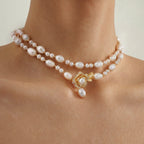 Convertible Baroque Pearl Lariat Necklace AmberLollipop
