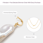 Custom Baroque Pearl Pendant Necklace AmberLollipop
