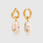 Moon Night Stars Baroque Pearl Earrings