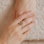 Dancing Cat Pearl Beaded Ring AmberLollipop