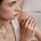 Dancing Cat Pearl Beaded Ring AmberLollipop