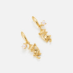 Dancing Cat Pearl Earrings AmberLollipop