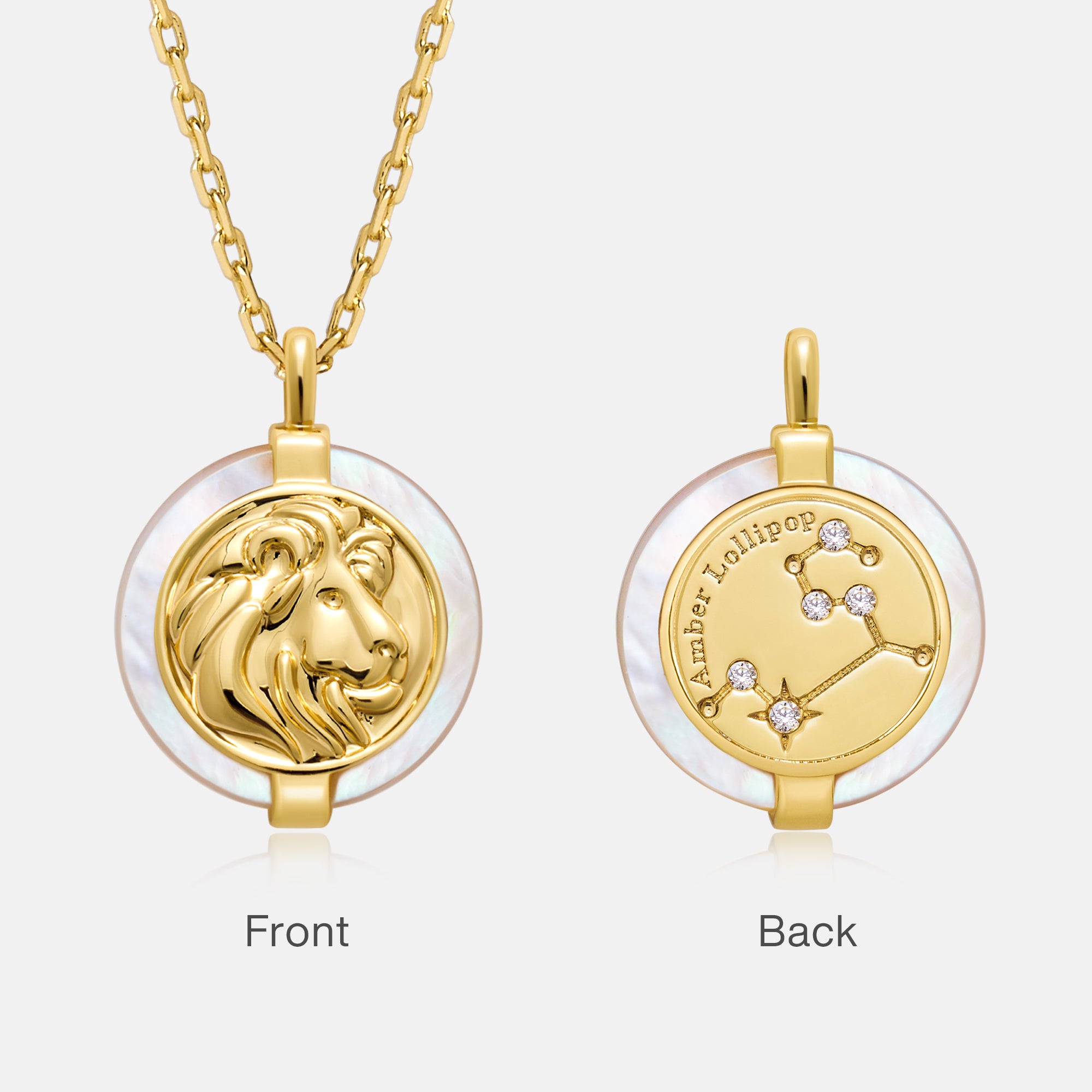 Stellar Zodiac Charm Mother of Pearl Necklace