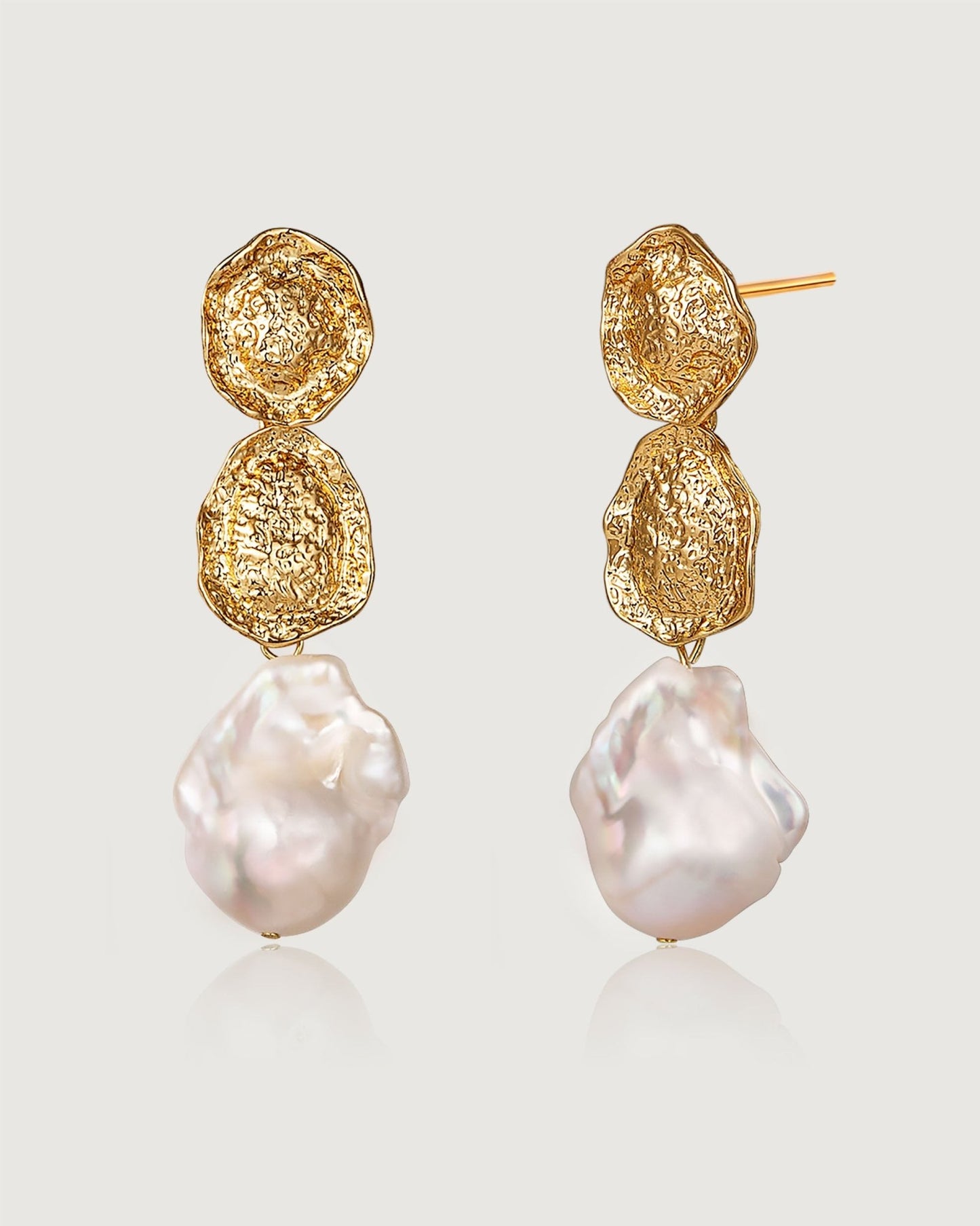 Desolate Realm Baroque Pearl Earring - Amber lollipop