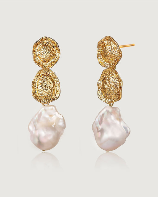 Desolate Realm Baroque Pearl Earring - Amber lollipop