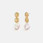 Desolate Realm Baroque Pearl   Earrings AmberLollipop