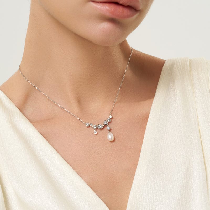 Drift Sand Silver Pearl Necklace AmberLollipop