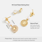 Celestial Star Pearl Drop Earrings