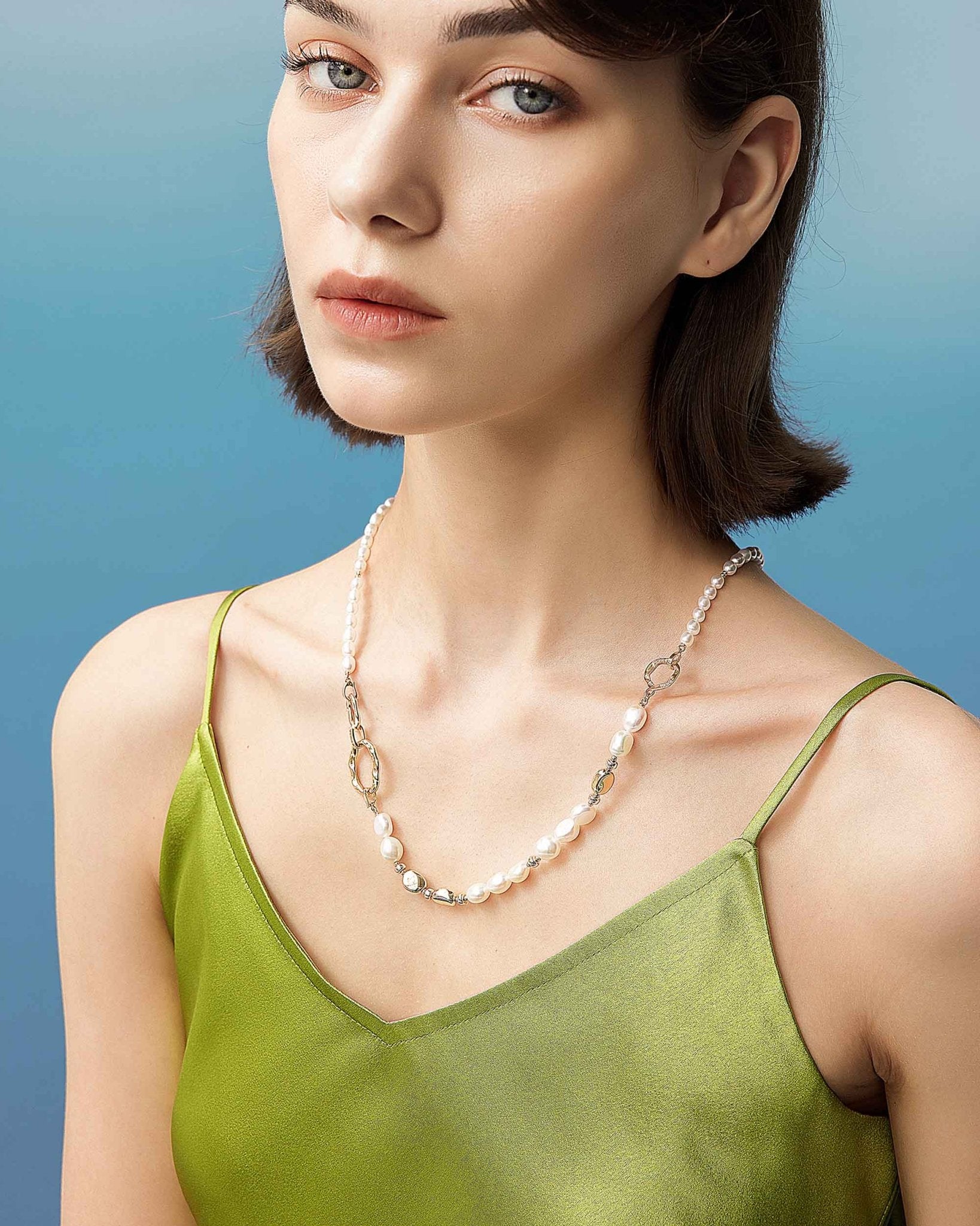 Ever - changing Baroque Pearl Necklace - Amber lollipop