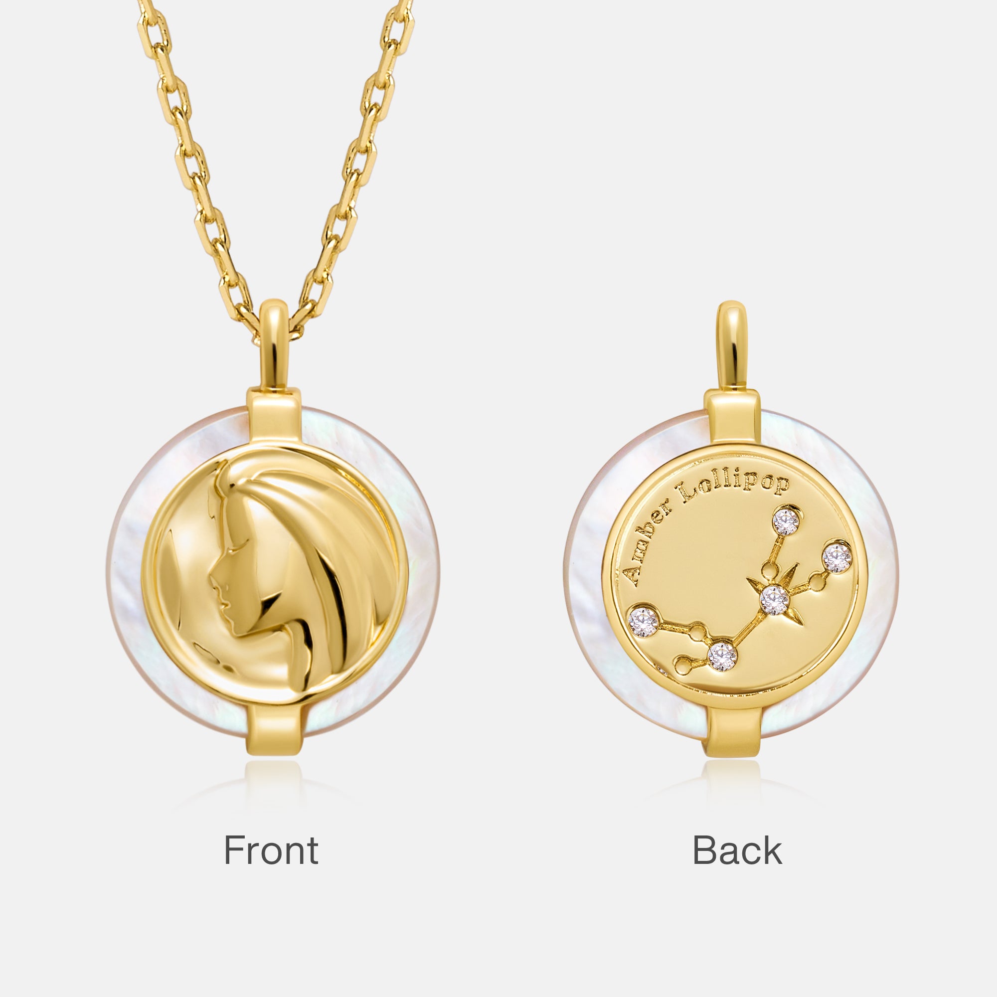 Stellar Zodiac Charm Mother of Pearl Necklace