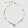 Feather Turquoise Pearl Necklace - Amber Lollipop