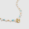 Feather Turquoise Pearl Necklace - Amber Lollipop