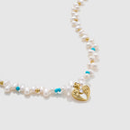 Feather Turquoise Pearl Necklace - Amber Lollipop