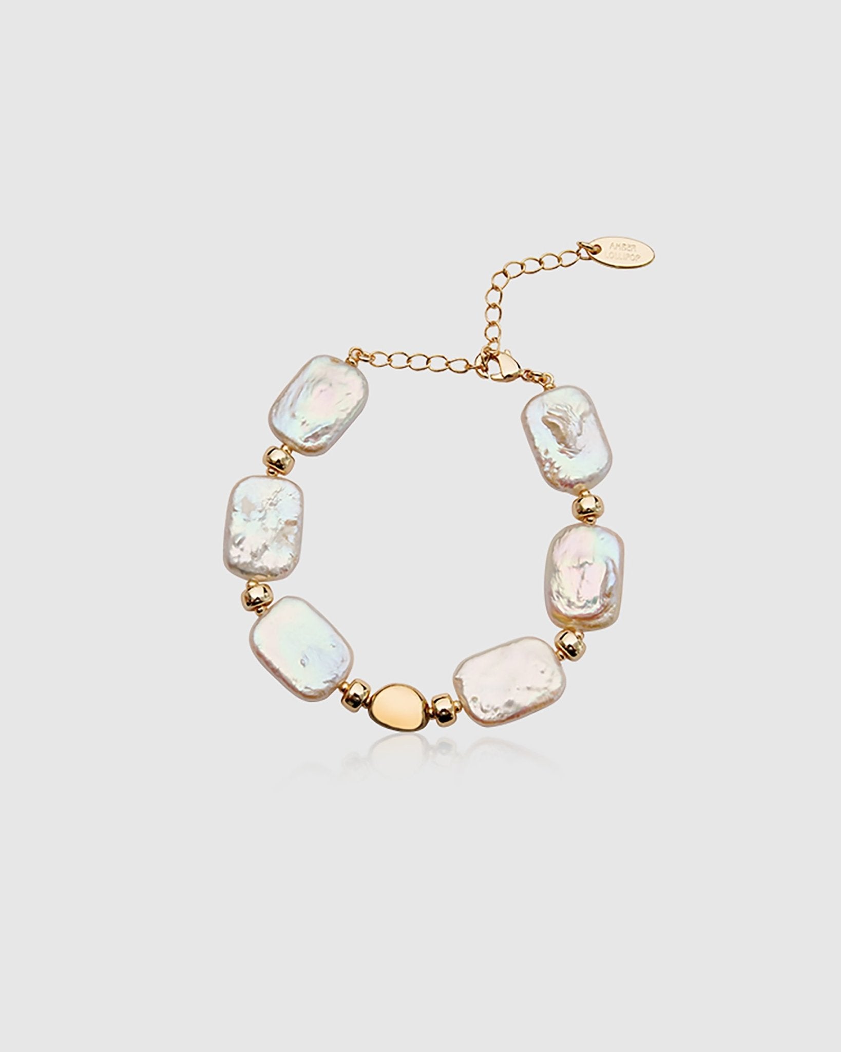 Floating Dream Baroque Pearl Bracelet - Amber lollipop