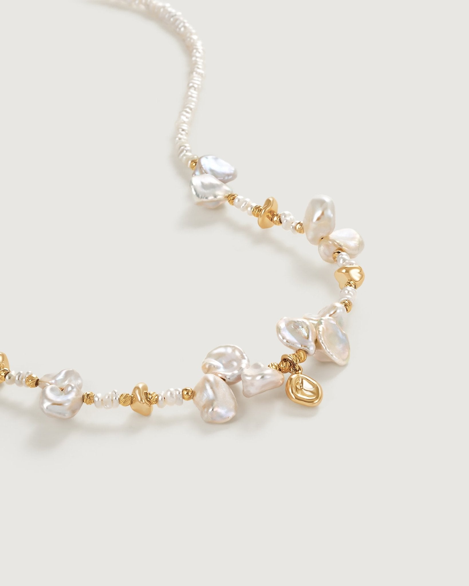 Floriography Bellflower Pearl Necklace - Amber lollipop