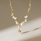 Floriography Keshi Pearl Branch Necklace AmberLollipop