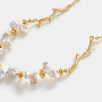 Floriography Keshi Pearl Branch Necklace AmberLollipop