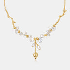 Floriography Keshi Pearl Branch Necklace AmberLollipop