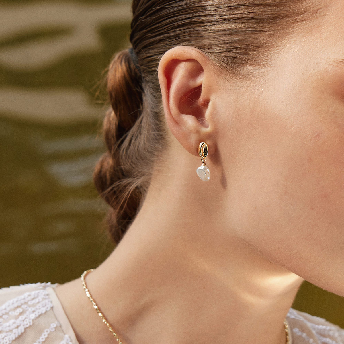 Floriography Keshi Pearl Earrings AmberLollipop