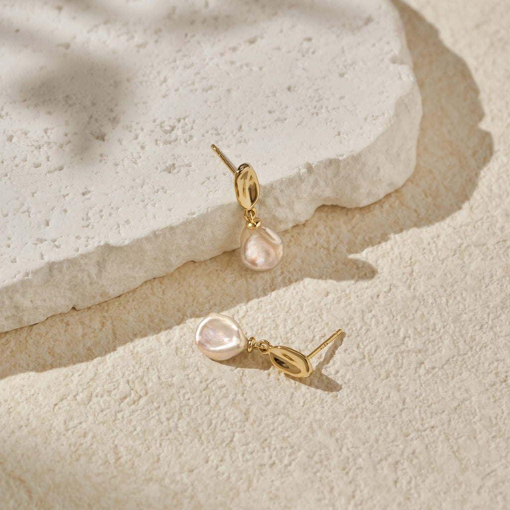 Floriography Keshi Pearl Earrings AmberLollipop