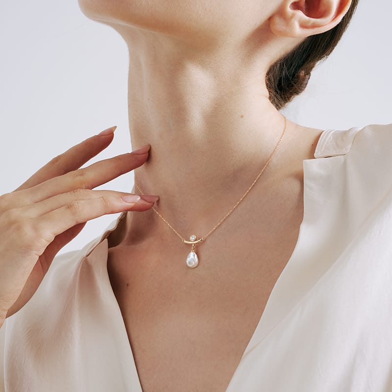 Floriography Pearl Drop Necklace AmberLollipop