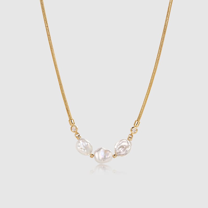 Floriography Pearl Trio Necklace AmberLollipop