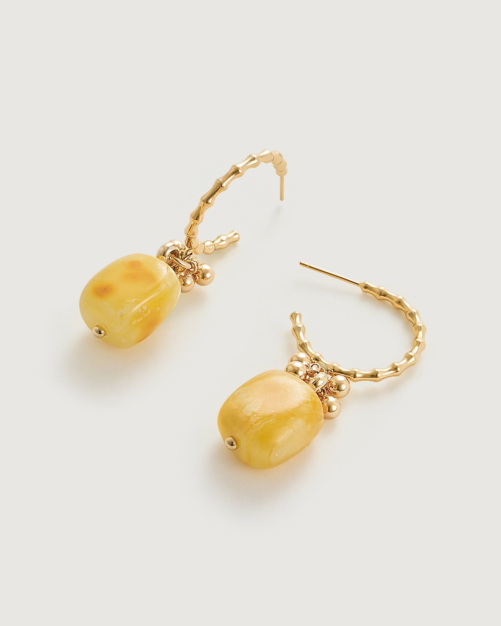 Flower Amber Earring - Amber lollipop