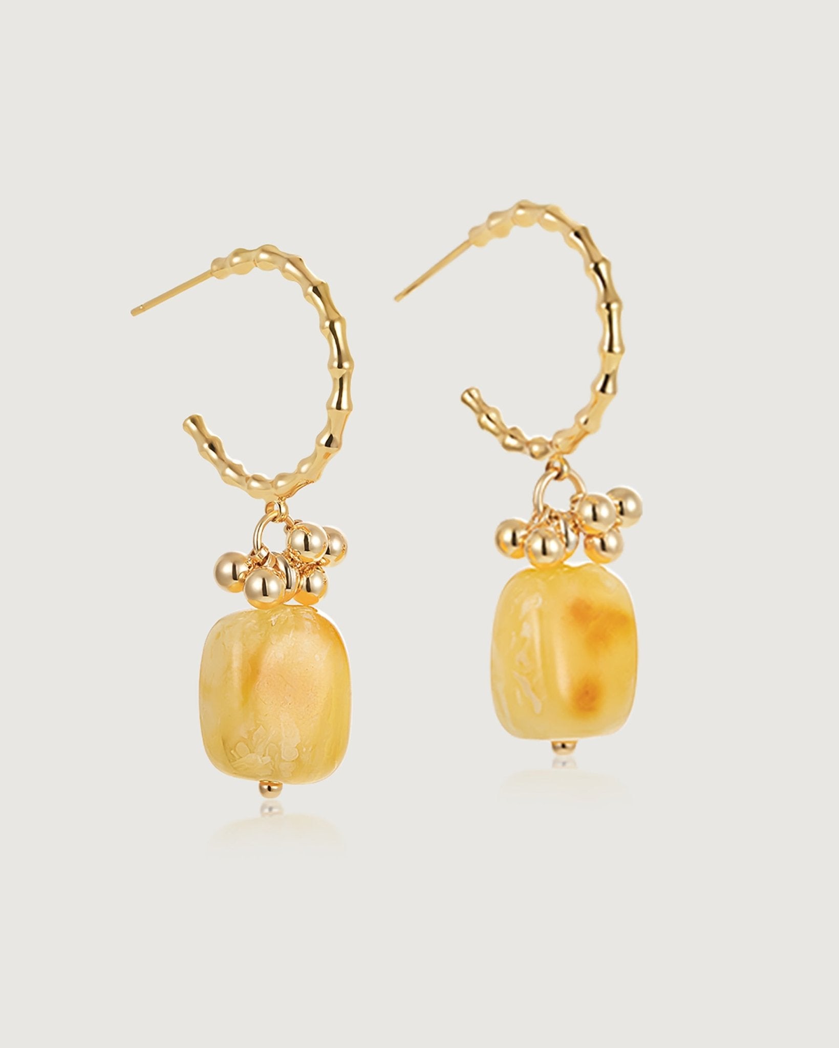 Flower Amber Earring - Amber lollipop