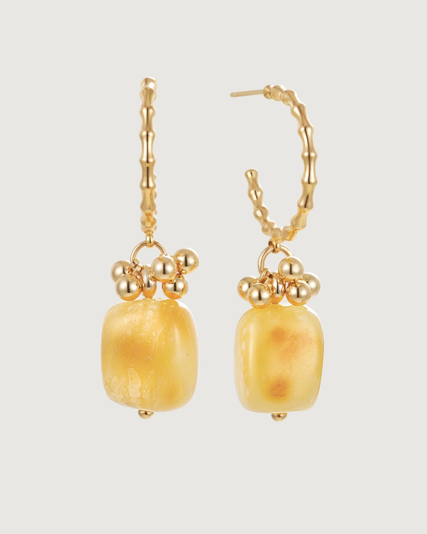 Flower Amber Earring - Amber lollipop