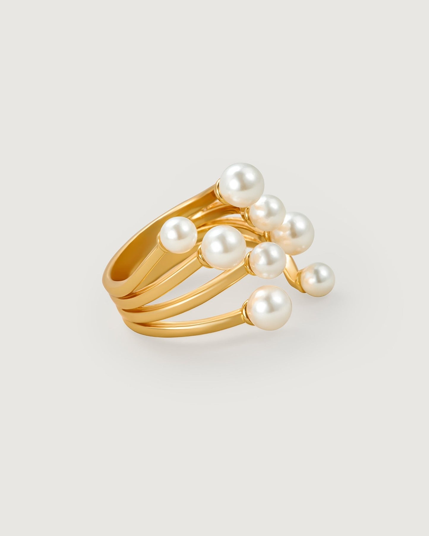 Flowing Light Pearl Ring - Amber lollipop